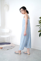 Baby blue daisy dress in elastic cami
