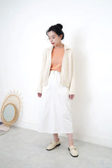 Ivory cardigan w/ polo collar