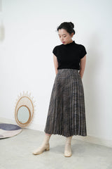Black thin knit elegant high neck top