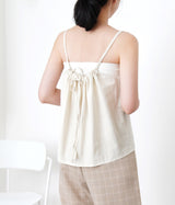 Nude cami vest in string detail back