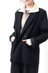 Black layering blazer in buckle strap