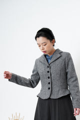 Grey blazer in peplum hem