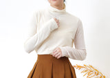 Brown pleats balloon skirt