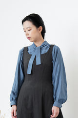 Grey U neck one piece in elegant cutting