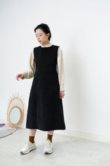 Black corduroy sleeveless dress
