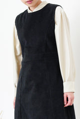 Black corduroy sleeveless dress