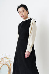 Black corduroy sleeveless dress