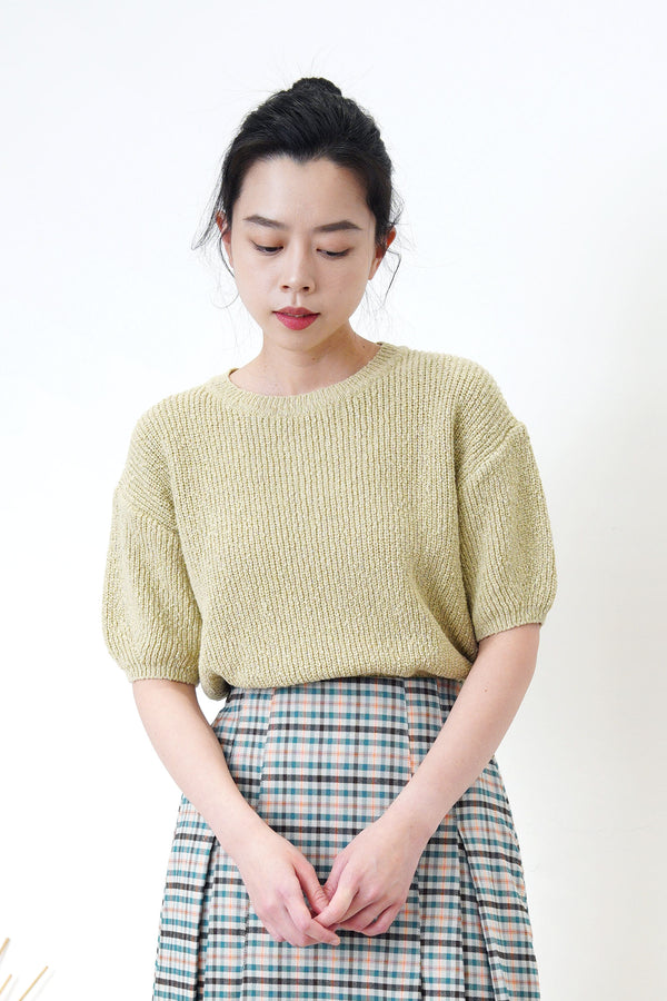 Green tea knit top