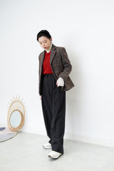 Grey England checked wool blazer