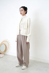 Ivory minimal tweet cardigan