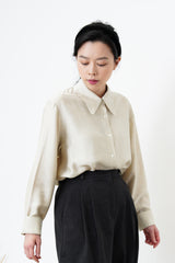 Pale green satin shirt