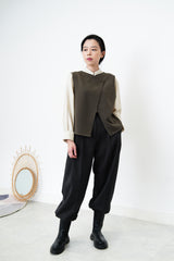 Pale green satin shirt