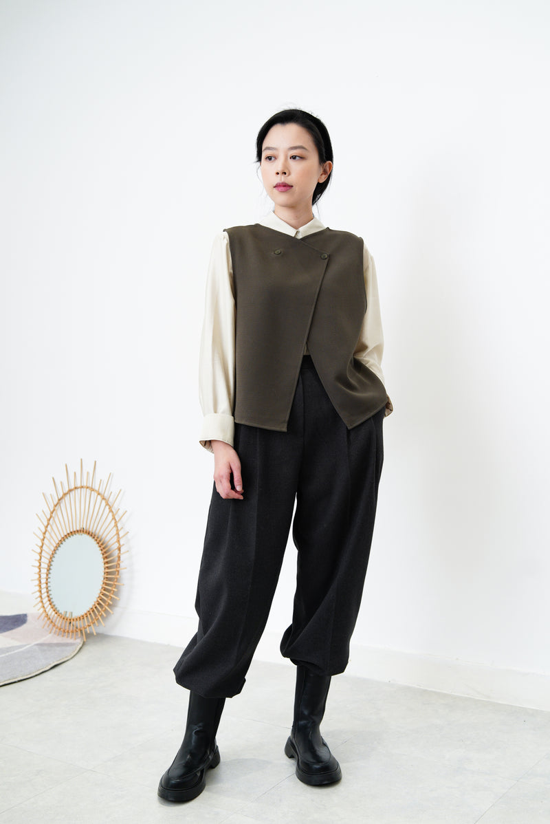 Pale green satin shirt
