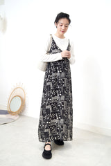 Black floral pattern cami dress