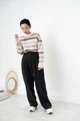 Beige tone stripes sweater