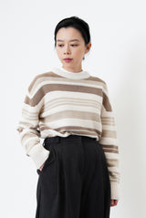 Beige tone stripes sweater