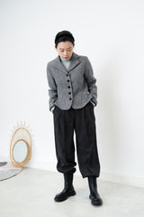 Dark grey straight cut trousers