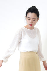 White snowflake sheer top