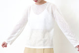 White snowflake sheer top