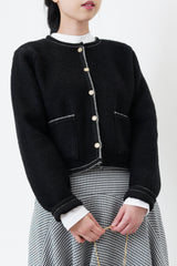 Black elegant outlined wool jacket