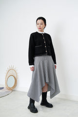 Black elegant outlined wool jacket