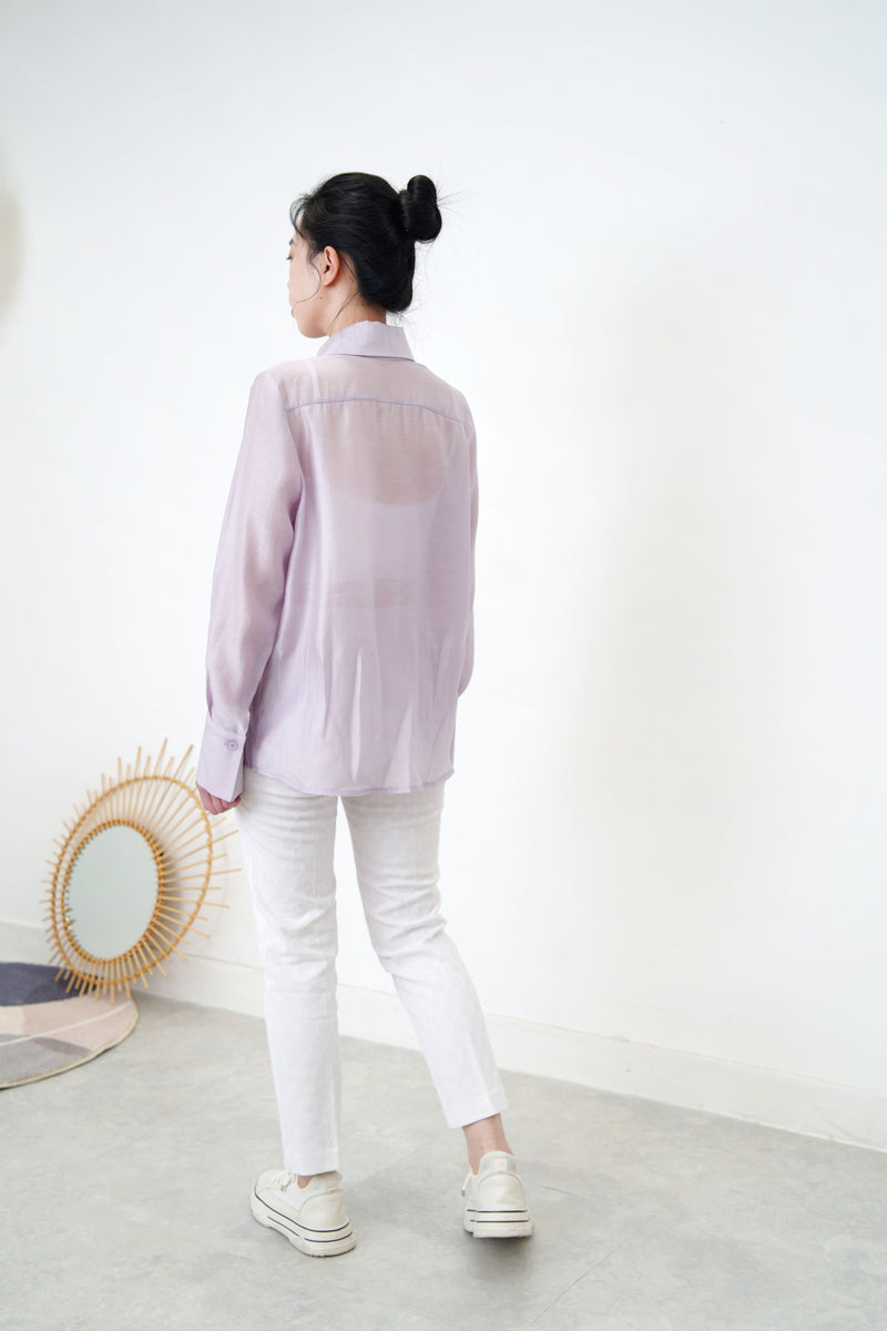 Pastel purple premium sheer shirt