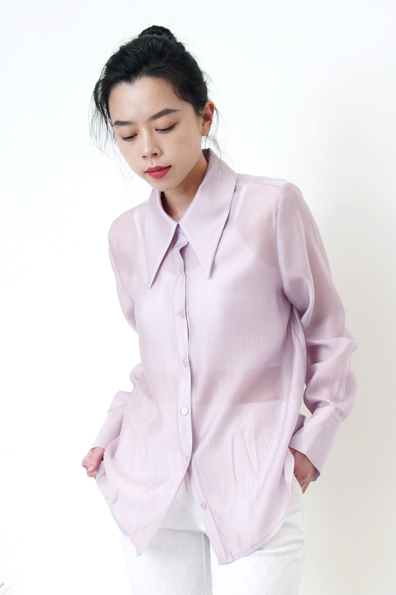 Pastel purple premium sheer shirt
