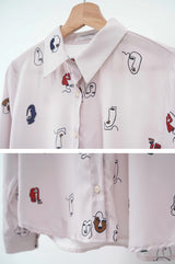 Pink garphic shirt blouse