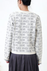 Premium cardigan in love letter print