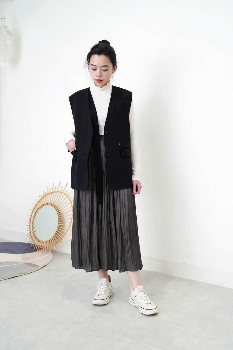 Black vest w/  strap detail
