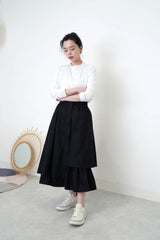 Black A shape skirt in layering