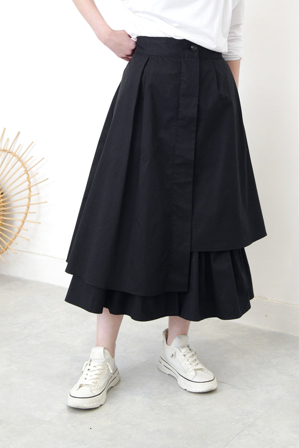 Black A shape skirt in layering
