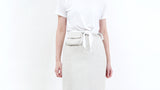 Oatmeal linen skirt w/ waist pocket