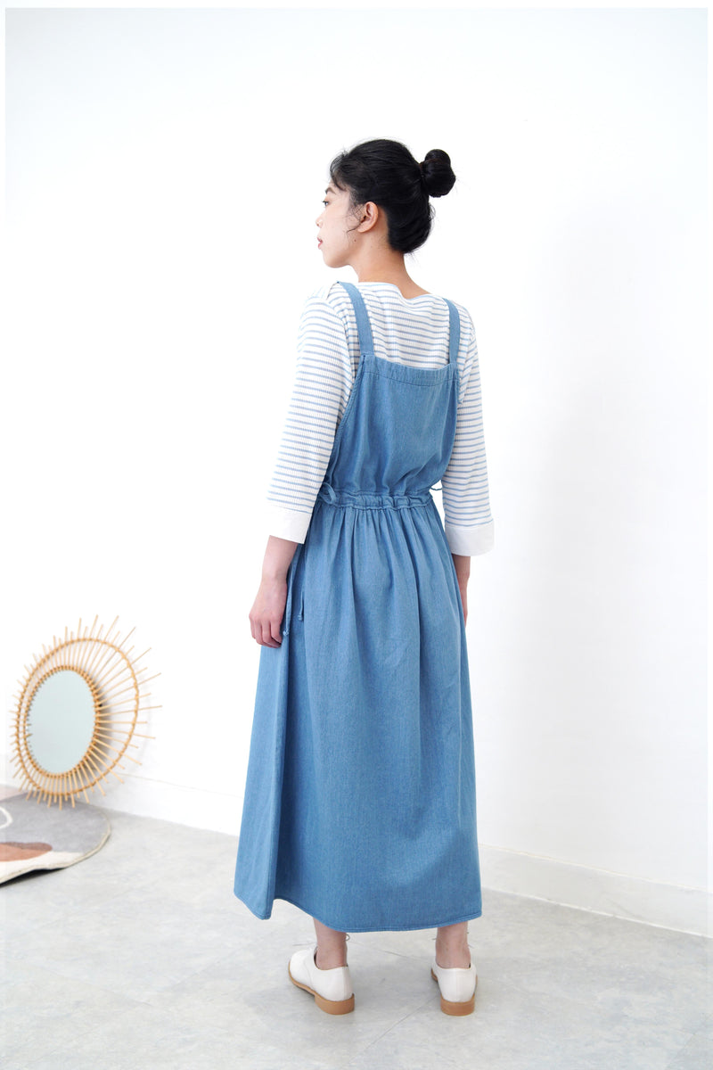 Light blue soft demi cami dress w/ side strings