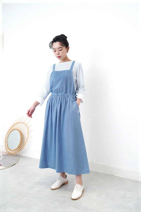Light blue soft demi cami dress w/ side strings