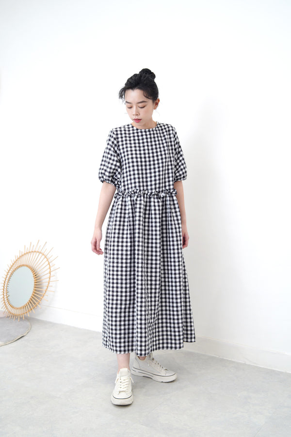 Checked smock dress