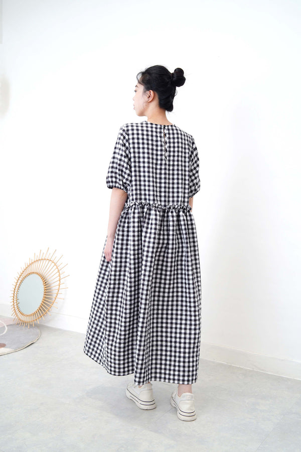 Checked smock dress