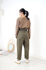 Brown tone patchwork soft sweater