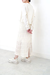 cream minimal open cut cardigan
