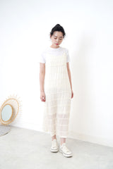 Cream cami dress in frill details