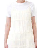 Cream cami dress in frill details