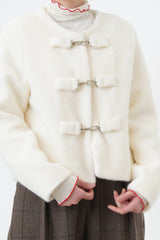 White texture jacket w/ buckles