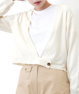 cream minimal open cut cardigan