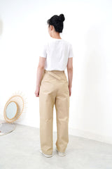cream minimal open cut cardigan