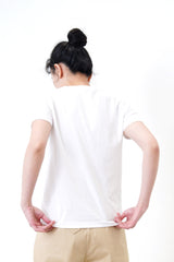 White basic tee top
