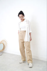 White stripe sheer shirt blouse