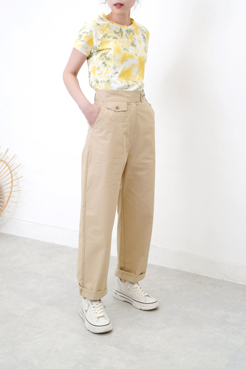Yellow tie dyed tee top