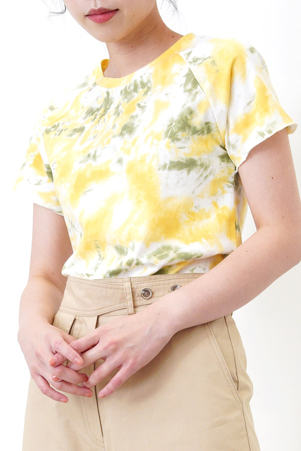 Yellow tie dyed tee top