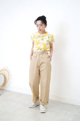 Yellow tie dyed tee top