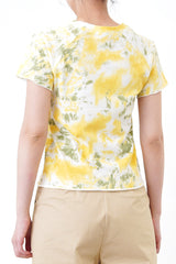 Yellow tie dyed tee top